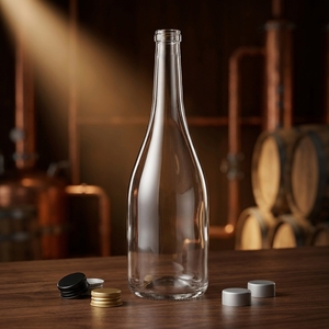 Botella de Vidrio de 750 ml con Hombro Inclinado y Rosca para Licores como Ginebra, Vodka y Vino - Product Image 1