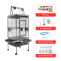 Nouvelle cage à oiseaux de style européen, grande cage d'élevage pour perroquets, maison à oiseaux solide et respirante avec jouet pour oiseaux, mangeoire à oiseaux, ensemble de cordes et anneaux pour oiseaux