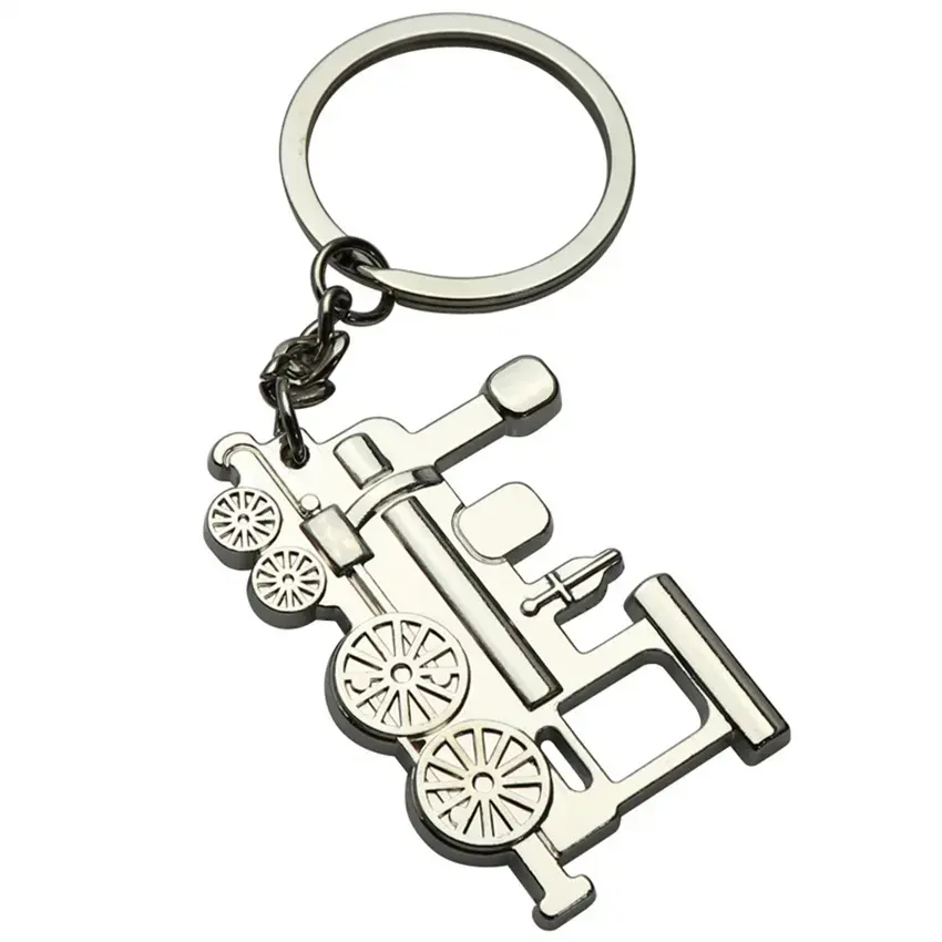 Trending Products Alloy Pendant Train Shape Metal Key Chain Custom Blank Logo Keychain
