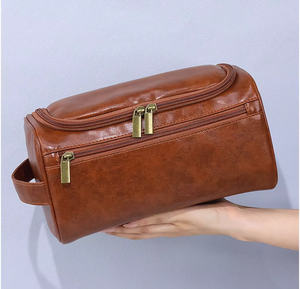 HANFEIZI Trousse de Toilette et de Maquillage Portable Grande Capacité en Cuir PU Imperméable Style Rétro pour Homme, Idéale pour le Voyage - Product Image 5