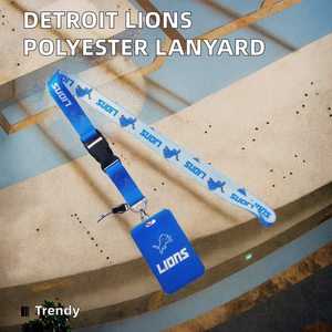 高品質ファッショナブルな32サッカーチームアメリカアメリカキーチェーンデトロイトライオンズポリエステルストラップ付きフックデジタル印刷卸売 - Product Image 2