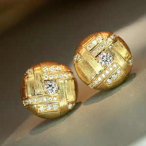 Aazuo, joyería de 18K, oro blanco sólido Au750, diamantes naturales reales, pendientes con forma de flecha, regalo para mujer, fiesta de boda, AU750 - Product Image 3