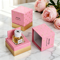 Emballage de parfum rigide beige fait main de luxe et boîte cadeau avec papier artistique - Boîte cosmétique tendance