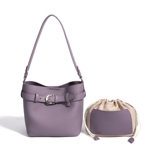 <span class=keywords><strong>Sac</strong></span> seau en cuir véritable personnalisé ODM OEM, nouvelle collection 2026, <span class=keywords><strong>sac</strong></span> à bandoulière de luxe de niche pour femme avec double sangle et fermeture magnétique - Product Image 1