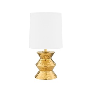 Hammered Gold Hourglass Modern Luxury Table Lamp | Bold Statement Lighting for Hotel Premium Lobby & Living Room - Product Image 1