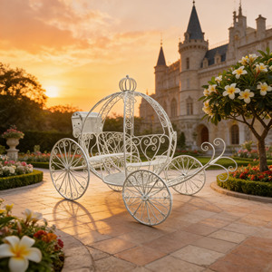 Electric Pumpkin Carriage Battery Powered Sightseeing Cart No Horse Needed for Park Resort Commercial Use - Product Image 1