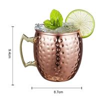 Vente chaude : Ensemble de tasses à bière en cuivre martelé, en acier inoxydable, 16 oz, Moscou, 100% plaqué solide, pour boire du café, de la bière, des mules