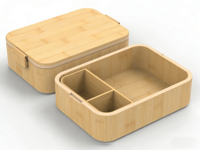 Lonchera Innovadora de Bambú, Ecológica, Biodegradable, Reutilizable, Contenedor de Alimentos Bento, OEM ODM
