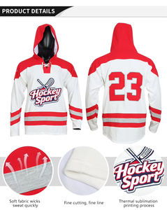 Sweat-shirts d'hiver personnalisés pour jeunes joueurs de hockey sur glace américain, équipe du Canada, sublimation, uniformes de hockey, vêtements - Product Image 4
