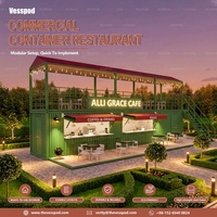 Conteneur de café modulaire pliable avec murs en panneaux sandwich en acier, design moderne pour utilisation en restaurant