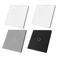 Interrupteur tactile intelligent Tuya WiFi, norme européenne, panneau en verre trempé, écran <2 pouces, application mobile, commande vocale à distance, maison intelligente, intérieur
