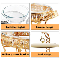 Chauffe-plats de luxe pour mariage en acier inoxydable Buffet pour serveur Ensemble de restauration Chauffe-plats à usage hôtelier