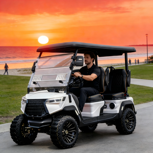 Voiturette de golf électrique BETETEK à 4 places, avec sièges épaissis et amortisseurs, pour terrains non publics – Confort amélioré, directement de l'usine - Product Image 1