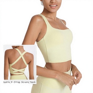 Débardeur de yoga à col carré pour femme, sans manches, séchage rapide, haut de sport court pour la gym, la course et le fitness - Product Image 3