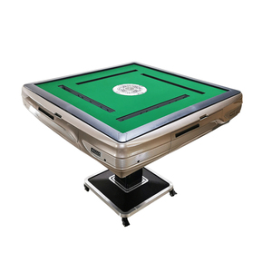 Mesa automática de <span class=keywords><strong>Mahjong</strong></span> de lujo, 2 juegos, 2 colores, azulejos de <span class=keywords><strong>Mahjong</strong></span> portátiles, patrón cuadrado plegable, entretenimiento de Metal de plástico - Product Image 5