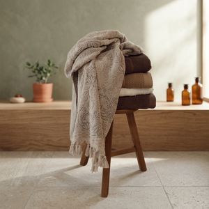 Jacquard Pattern Cotton Bath <b>Towel</b> <b>Set</b> Soft Absorbent Jacquard Weave Rectangle Home Use Adult Size - Product Image 3