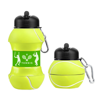 Bouteille d'eau en silicone pliable et rétractable sans BPA avec logo personnalisé pour le sport, le football, le basketball, l'école, les enfants