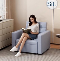 Sofá Cama Reclinable Moderno de Tela y Metal Ajustable para Sala de Estar, Dormitorio, Hotel, Apartamento, Exterior, Hospital