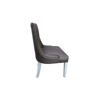 Chaise d'appoint de luxe moderne en cuir PU rembourré marron pour hôtel, bistrot, café et restaurant, usage commercial et résidentiel