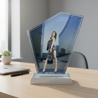 BSJ-11 Plaque Souvenir Personnalisable en Verre Cristal Vierge pour Sublimation, Cadre Photo, Trophée, Récompense, Support pour Cadeau