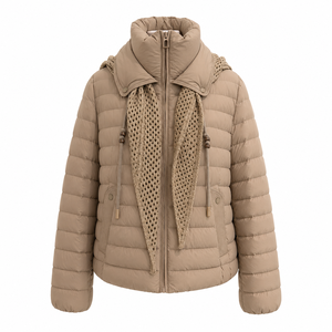 Chaqueta de Plumón Ligera para Mujer, Portátil, Resistente al Agua, con Capucha, Chaqueta Larga Acolchada, Abrigo de Primavera para Viajar - Product Image 2