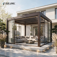 Pergola en aluminium à lames orientables sur mesure pour les entrepreneurs et les constructeurs, pergola de patio au bord de la piscine, protection contre la pluie