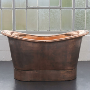 Bañera Ovalada de Cobre Independiente, Hecha a Mano, sin Tapa, Estilo Clásico para Baño de Casa u Hotel - Product Image 1