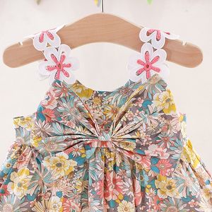 Nuevo Diseño de Ropa de Bebé, Vestido Floral de Verano para Niñas, con Lazo Decorativo en el Hombro - Product Image 5