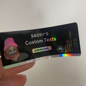 3ml 5ml 10ml flakon kozmetik şişeleri için özel holografik <span class=keywords><strong>PET</strong></span> yapışkan çıkartmalar - Product Image 2