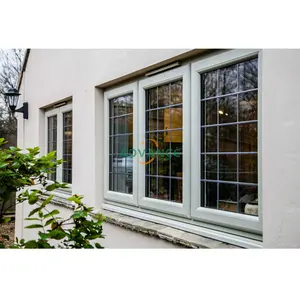 Trước phong cách Mỹ Vinyl uPVC Kính bão bão tác động dọc trượt Sash Windows Đôi Treo Windows với Net