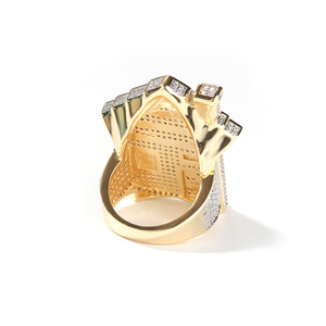 Nouveau design personnalisé Hip Hop bijoux <span class=keywords><strong>maison</strong></span> forme bague en laiton Bling CZ glacé 5A Zircon <span class=keywords><strong>maison</strong></span> bague pour hommes - Product Image 3