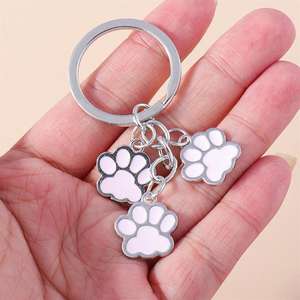 พวงกุญแจรูปอุ้งเท้าสุนัขเคลือบสีดำสีขาวสีเขียวสีม่วงพวงกุญแจรอยเท้าสุนัขโลหะ3D สำหรับกระเป๋าผู้หญิงอุปกรณ์เสริมเสน่ห์ - Product Image 5