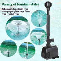 Pompe de fontaine pour bassin de jardin, circulateur amphibie avec éclairage LED, buse cloche et tête de cascade pour statue de cour