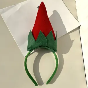 Bandeau en velours pour enfants et adultes Mini chapeau d'elfe de Noël avec cerceau d'oreille Accessoires de cheveux de Noël pour enfants Bandeau