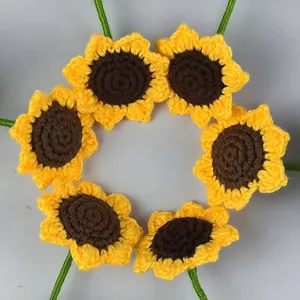 Vaso de crochê DIY para presente de Dia das Mães, vaso de flores feito à mão para crianças, mini vaso de crochê, flores de sol, flores de malha