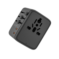 Adaptor Universal pengisi daya perjalanan 3AC Gan 70W terbaru Multi steker Adaptor perjalanan internasional dengan 1 USB dan 4 Tipe C