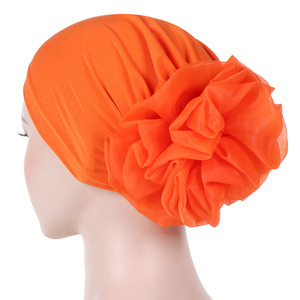 Chapeau musulman souple <span class=keywords><strong>et</strong></span> élastique sous l'écharpe Hijab sous le <span class=keywords><strong>foulard</strong></span> pour la tête Chapeau de <span class=keywords><strong>chimio</strong></span> pour les patients atteints de cancer <span class=keywords><strong>Turban</strong></span> avec grande fleur - Product Image 4