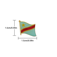 Broche en émail métallique époxy cristal drapeau national du Congo, collection de souvenirs, cadeaux, accessoires, épingles de revers