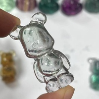 Ornement d'ours en fluorite naturelle colorée, sculpture en pierre brute, décoration pour la maison, le salon, le bureau, cadeau
