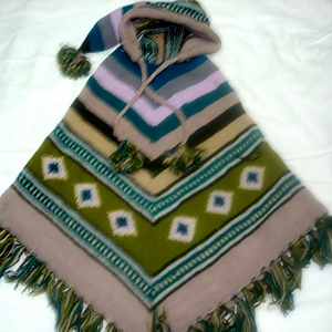 Green Striped Jacquard <b>Woolen</b> Hand Knitted Nepal Winter Adult Gift Traditional Scarves <b>Shawls</b> Anti-Bacterial Breathable Durable - Product Image 1