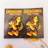 Épingles en métal émaillé doux, couleur personnalisée, plaquées, motif dragon, avec carte en papier, fabriquées sur mesure en usine