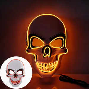 Led Skull Party Mask Cosplay Halloween Light Up Skull Mask Led Halloween Costume Ghost Skull Face Mask