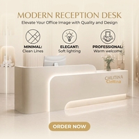 Comptoir de réception simple en MDF, minimaliste et moderne, pour salon de beauté, magasin de vêtements, institut de formation, ou caisse.