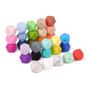 Fast Shipping Eco-friendly Safety Chewable <strong>Silicone</strong> <strong>Beads</strong> <strong>Silicone</strong> Hexagon <strong>Bead</strong> for Baby Teething - Product Image 2