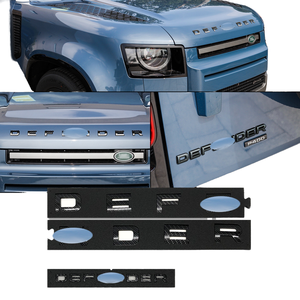 Emblema 2020 <span class=keywords><strong>DEFENDER</strong></span> Offroad Rediy Distintivo Nero in Fibra di Carbonio Adesivo con Logo ABS per Cappuccio anteriore per Auto - Product Image 1