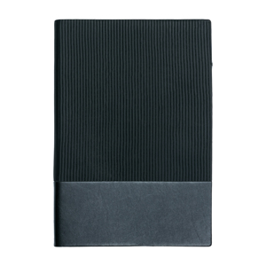 Cuaderno Profesional con Textura Acanalada Negra, Diseño de Base de Cuero Liso, Encuadernado con Espiral, Marca Aurelux, para Uso Ejecutivo Diario - Product Image 1