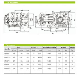 Pompa a Pistone Triplex LICHIMA per Idropulitrice ad Alta Pressione 150-350 Bar 18-30L/Min - Product Image 2