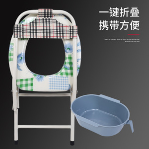 Folding <b>Commode</b> Chair With Built In Toilet Aluminum Alloy <b>Portable</b> Bathroom Safety Equipment For Home Use - Product Image 3