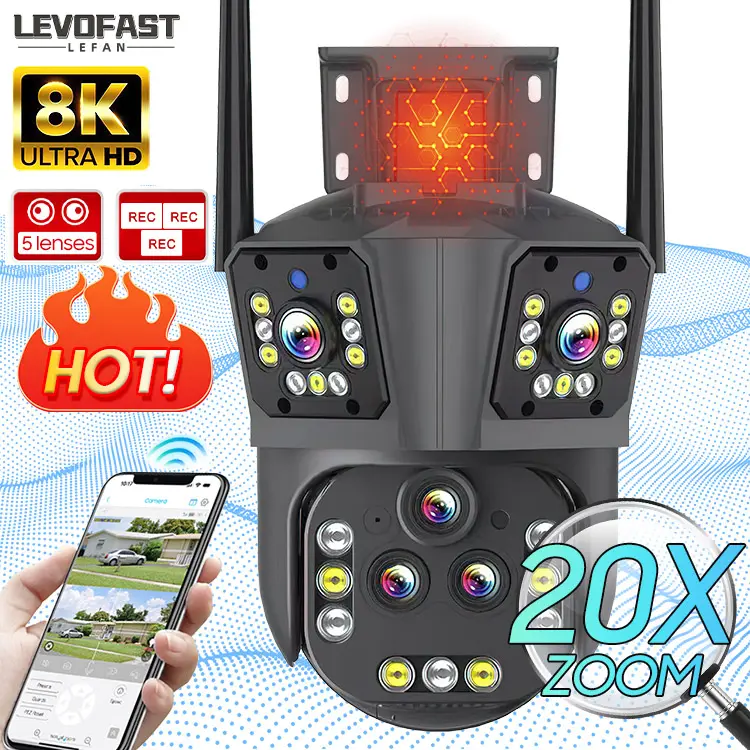 LEVOFAST Nouveau Zoom 20X Linkage Caméra Wifi Portée de détection ultra longue Caméra CCTV PTZ Full colour infrarouge vision nocturne