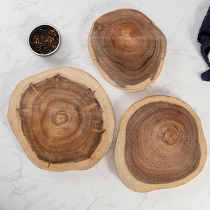 Tabla de Cortar de Madera de Acacia en Corte Crudo de Pieza Entera, Tabla de Pan y Fruta de Forma <span class=keywords><strong>Irregular</strong></span> para Camping y Comedor - Product Image 4